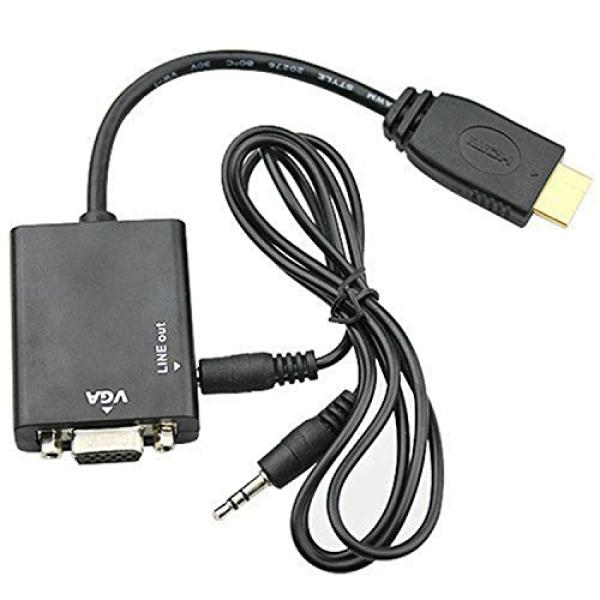MINI HDMI TO VGA CABLE CYC-S29  سلك تحويل من ميني اتش دي إلى في جي اي مع مخرج صوت لعرض شاشة الكمبيوتر او الكاميرة على التلفاز او البروجكتر 